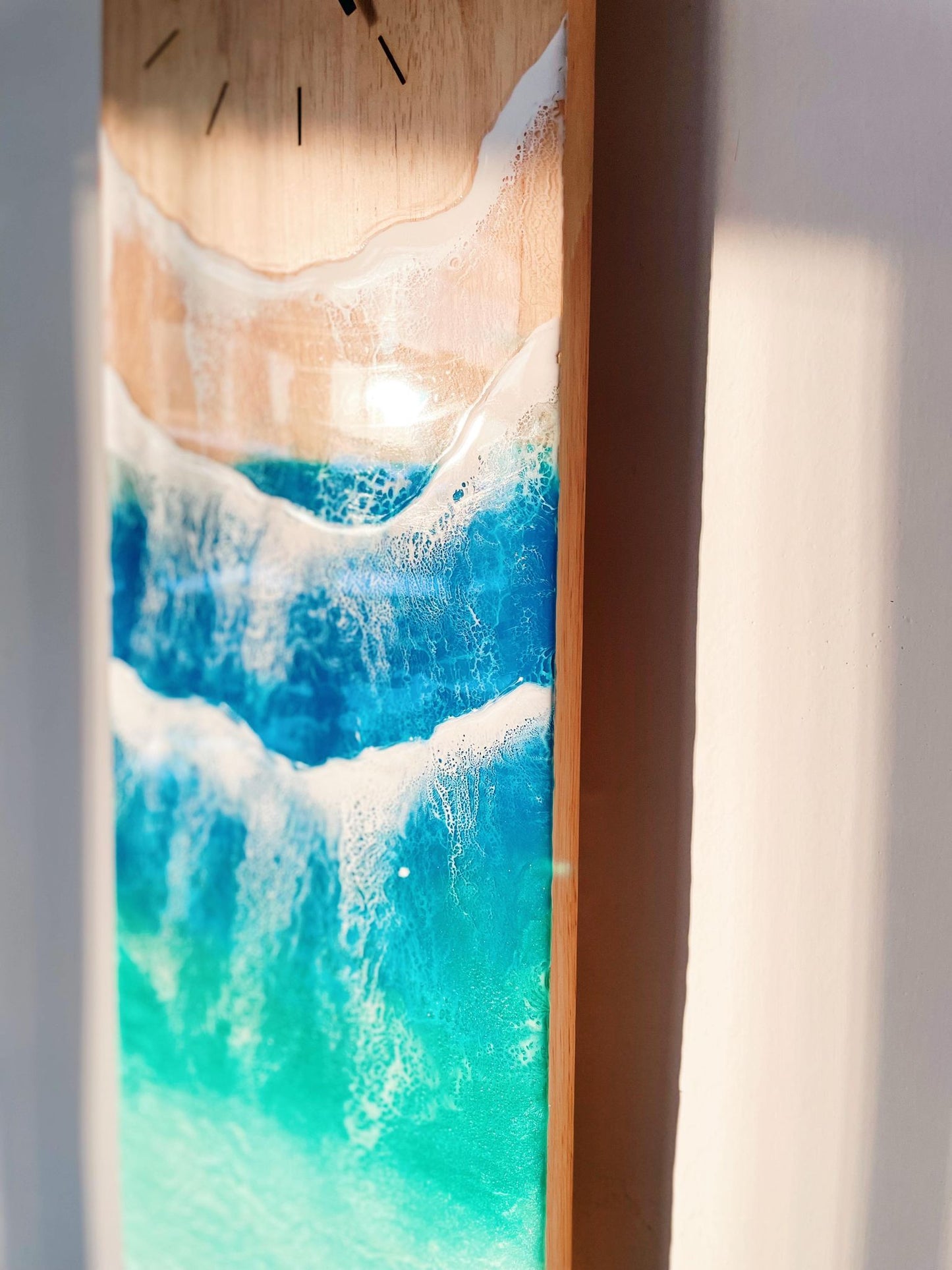 Minimalist ocean wooden clock (MADE-TO-ORDER)