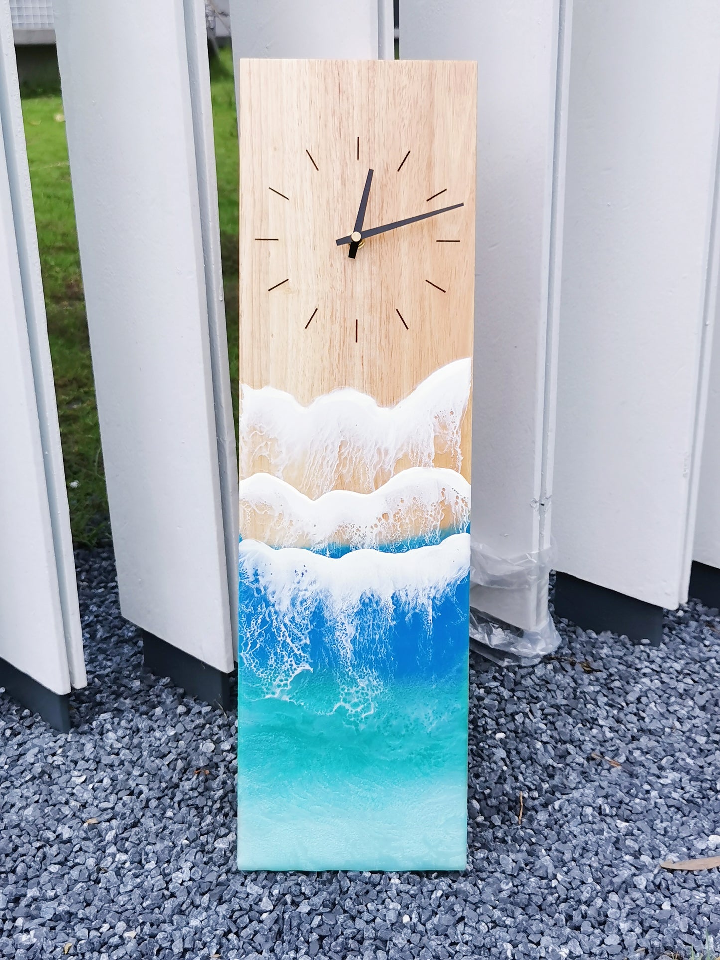 Minimalist ocean wooden clock (MADE-TO-ORDER)