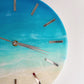 Green and blue ocean round clock