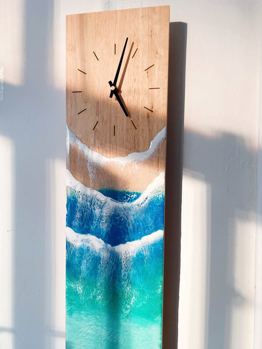 Minimalist ocean wooden clock (MADE-TO-ORDER)